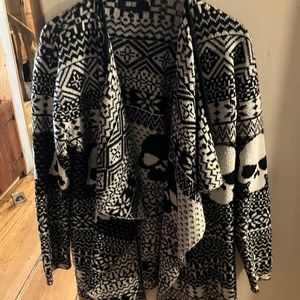 Iron Fist Fair Isle Skull Cardigan Size L